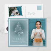 Peace Cheer Joy Sparkling Christmas Tree Business Feestdagenkaart (Voorkant / Achterkant)