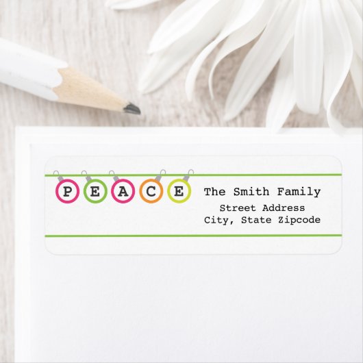 Peace Christmas-adreslabel Etiket (Insitu)
