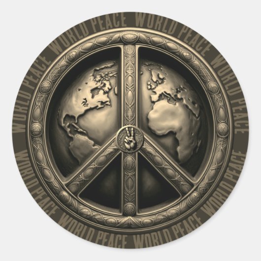 Peace classic ronde sticker (Voorkant)