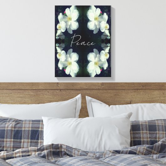 Peace Clematis Flower Abstract Inspirerend Canvas Afdruk (Insitu (Slaapkamer))