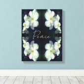 Peace Clematis Flower Abstract Inspirerend Canvas Afdruk (Insitu (Houten vloer))