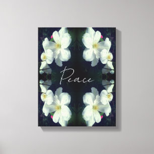 Peace Clematis Flower Abstract Inspirerend Canvas Afdruk