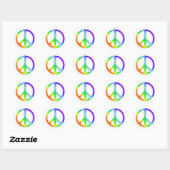 Peace CND-symbool in regenboogkleur Ronde Sticker (Vel)