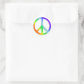 Peace CND-symbool in regenboogkleur Ronde Sticker (Tas)