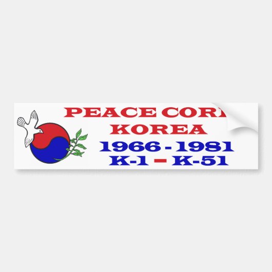 Peace Corps Korea Bumpersticker (Voorkant)
