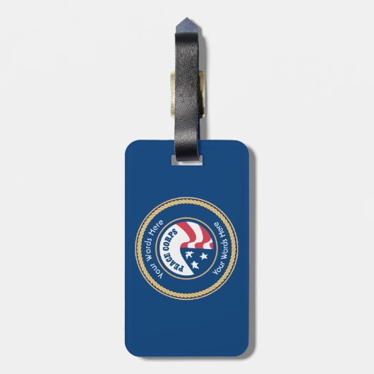 Peace Corps Universal Rope Shield Bagagelabel (Achterkant verticaal)