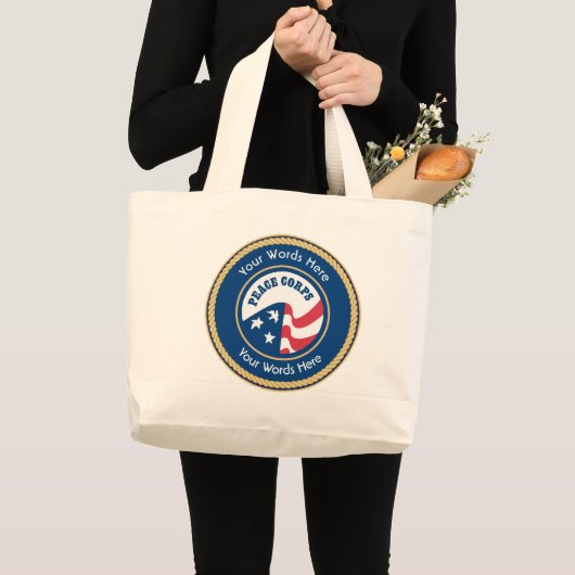 Peace Corps Universal Rope Shield Grote Tote Bag (Voorkant (product))