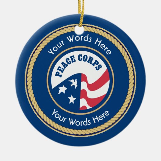 Peace Corps Universal Rope Shield Keramisch Ornament (Voorkant)