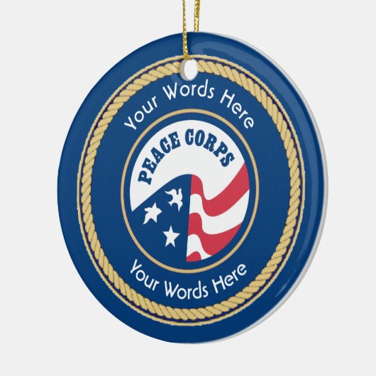 Peace Corps Universal Rope Shield Keramisch Ornament (Links)