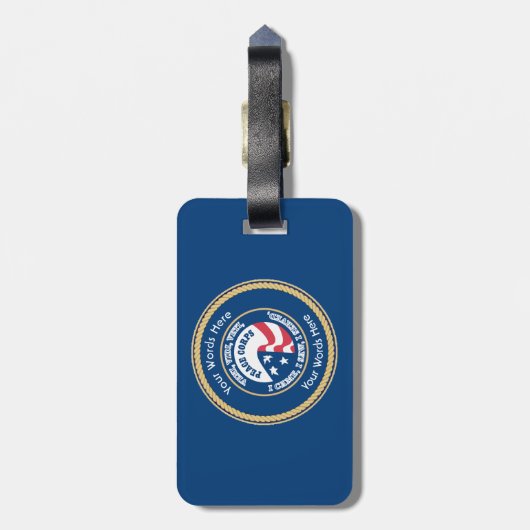 Peace Corps VV Universal Shield Bagagelabel (Achterkant verticaal)