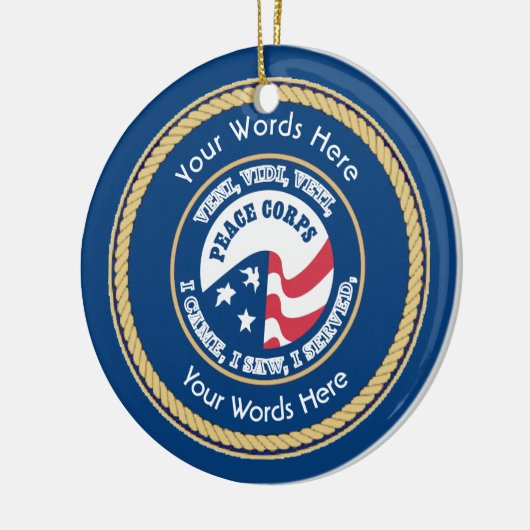 Peace Corps VV Universal Shield Keramisch Ornament (Links)