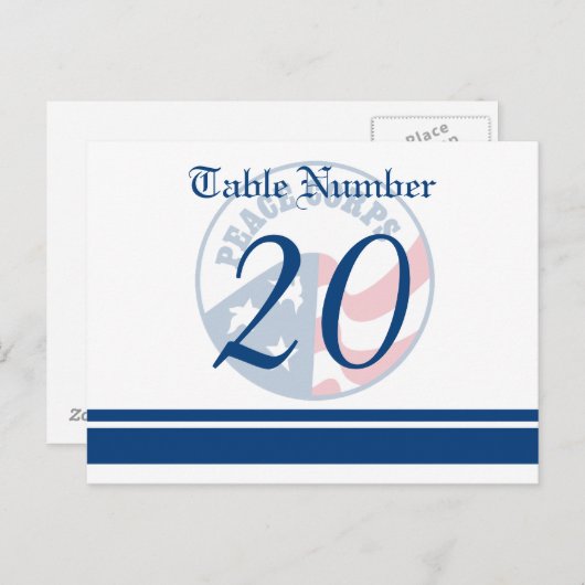 Peace Corps Weddenschap Tafel Briefkaart (Voorkant / Achterkant)