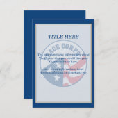 Peace Corps Wedding Insert Kaart (Voorkant / Achterkant)