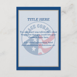 Peace Corps Wedding Insert Kaart