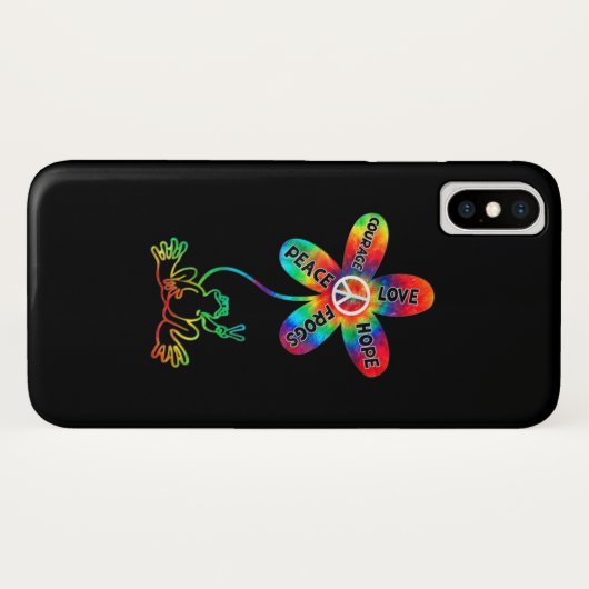 Peace Courage Love Hope Frogs Hippie Case-Mate iPhone Case (Achterkant (horizontaal))
