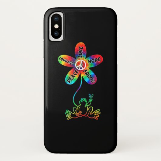 Peace Courage Love Hope Frogs Hippie Case-Mate iPhone Case (Achterkant)