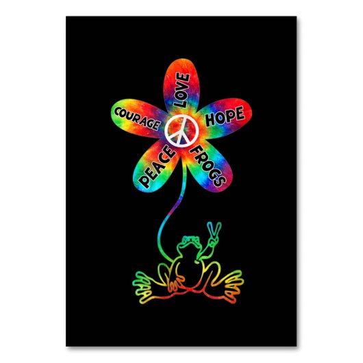 Peace Courage Love Hope Frogs Hippie Kaart (Voorkant)