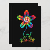 Peace Courage Love Hope Frogs Hippie Kaart (Voorkant / Achterkant)