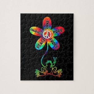 Peace Courage Love Hope Frogs Hippie Legpuzzel