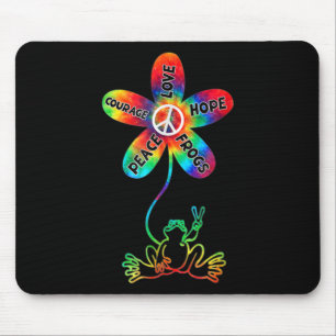Peace Courage Love Hope Frogs Hippie Muismat