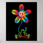 Peace Courage Love Hope Frogs Hippie Poster (Voorkant)