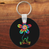 Peace Courage Love Hope Frogs Hippie Sleutelhanger (Voorkant)