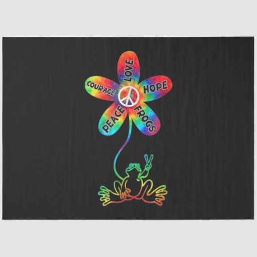 Peace Courage Love Hope Frogs Hippie Tissuepapier (Voorkant)