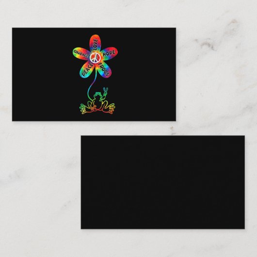 Peace Courage Love Hope Frogs Hippie Visitekaartje (Voorkant / Achterkant)