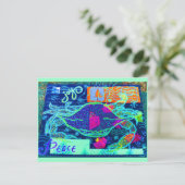 Peace Crab Collage Briefkaart (Staand voorkant)
