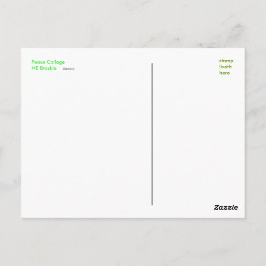 Peace Crab Collage Briefkaart (Achterkant)