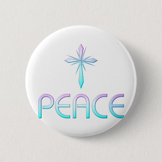 Peace Cross Christelijk Ronde Button 5,7 Cm (Voorkant)