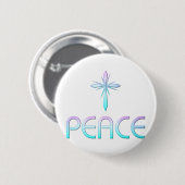 Peace Cross Christelijk Ronde Button 5,7 Cm (Voorkant /achterkant)