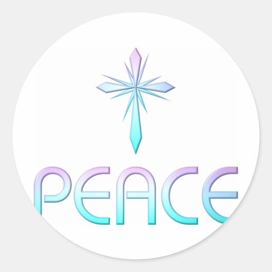 Peace Cross Christelijk Ronde Sticker (Voorkant)