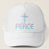 Peace Cross Christelijk Trucker Pet (Voorkant)