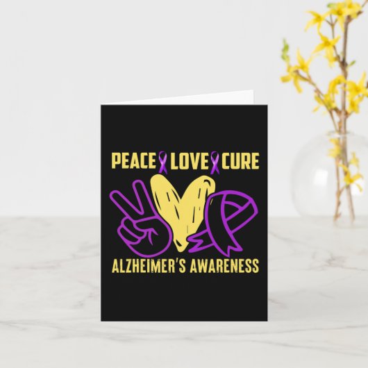 Peace Cure Liefde Alzheimer's Awareness Kaart (Gele Bloem)