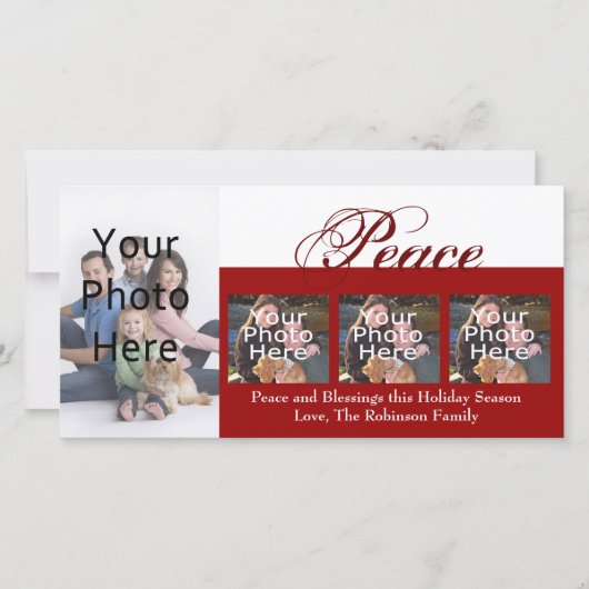 Peace Custom Christmas-fotokaarten Feestdagenkaart (Voorkant)