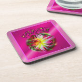 Peace Dahlia Flower Inspirerend Onderzetter Set (Linkerzijde)