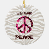 PEACE daisy flower zebra-vriendschap ornamit roze Keramisch Ornament (Achterkant)