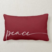 Peace Deep Red Elegant Script Typografie Kerstmis