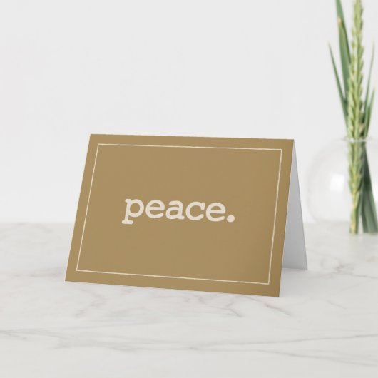 Peace Definition Simple Brown Kaart (Voorkant)
