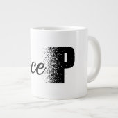 Peace Disintegration Effect Typography Mug Grote Koffiekop (Voorkant rechts)