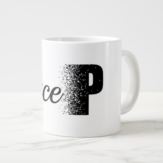 Peace Disintegration Effect Typography  Mug Grote Koffiekop (Voorkant rechts)