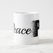 Peace Disintegration Effect Typography  Mug Grote Koffiekop (Voorkant)