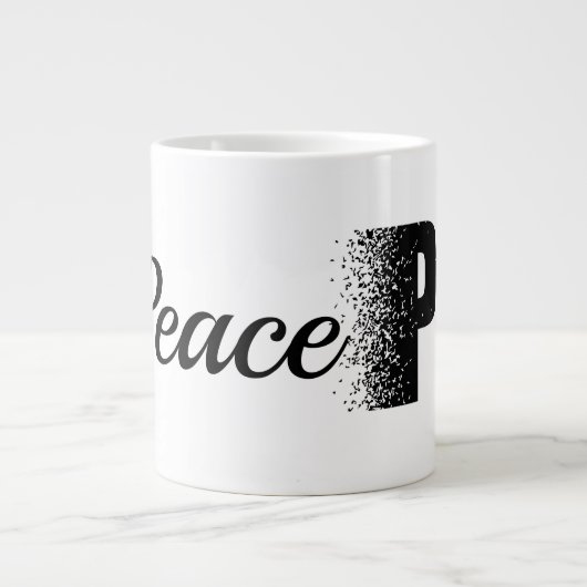 Peace Disintegration Effect Typography Mug Grote Koffiekop (Voorkant)