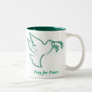 Peace Dove 1, Pray for Peace Tweekleurige Koffiemok