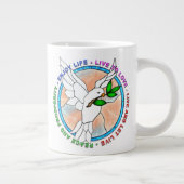"PEACE DOVE" 20oz Giant Coffee-Mok Grote Koffiekop (Rechts)