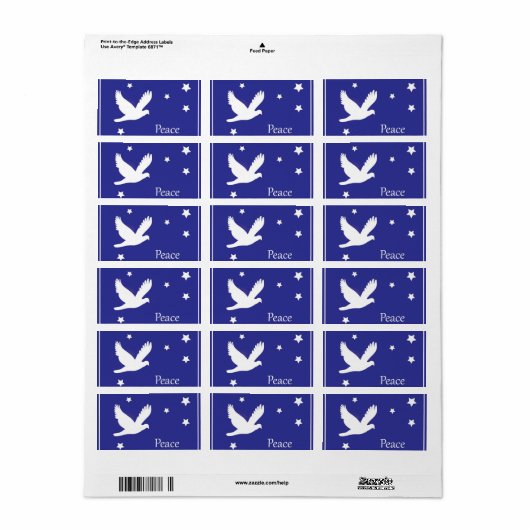 Peace Dove Address Label (Full Sheet)