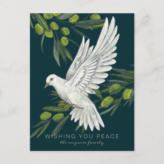 Peace Dove and Olive Branches Vakantie Briefkaart (Voorkant)