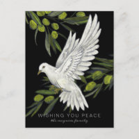 Peace Dove and Olive Branches Vakantie Briefkaart