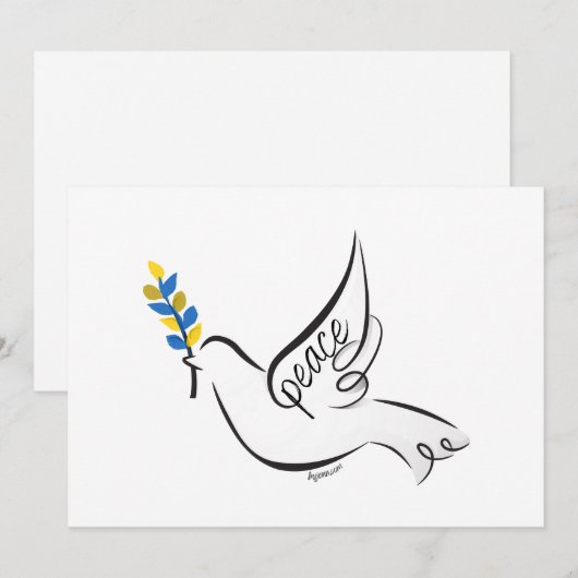 Peace Dove Bedankkaart (Voorkant / Achterkant)